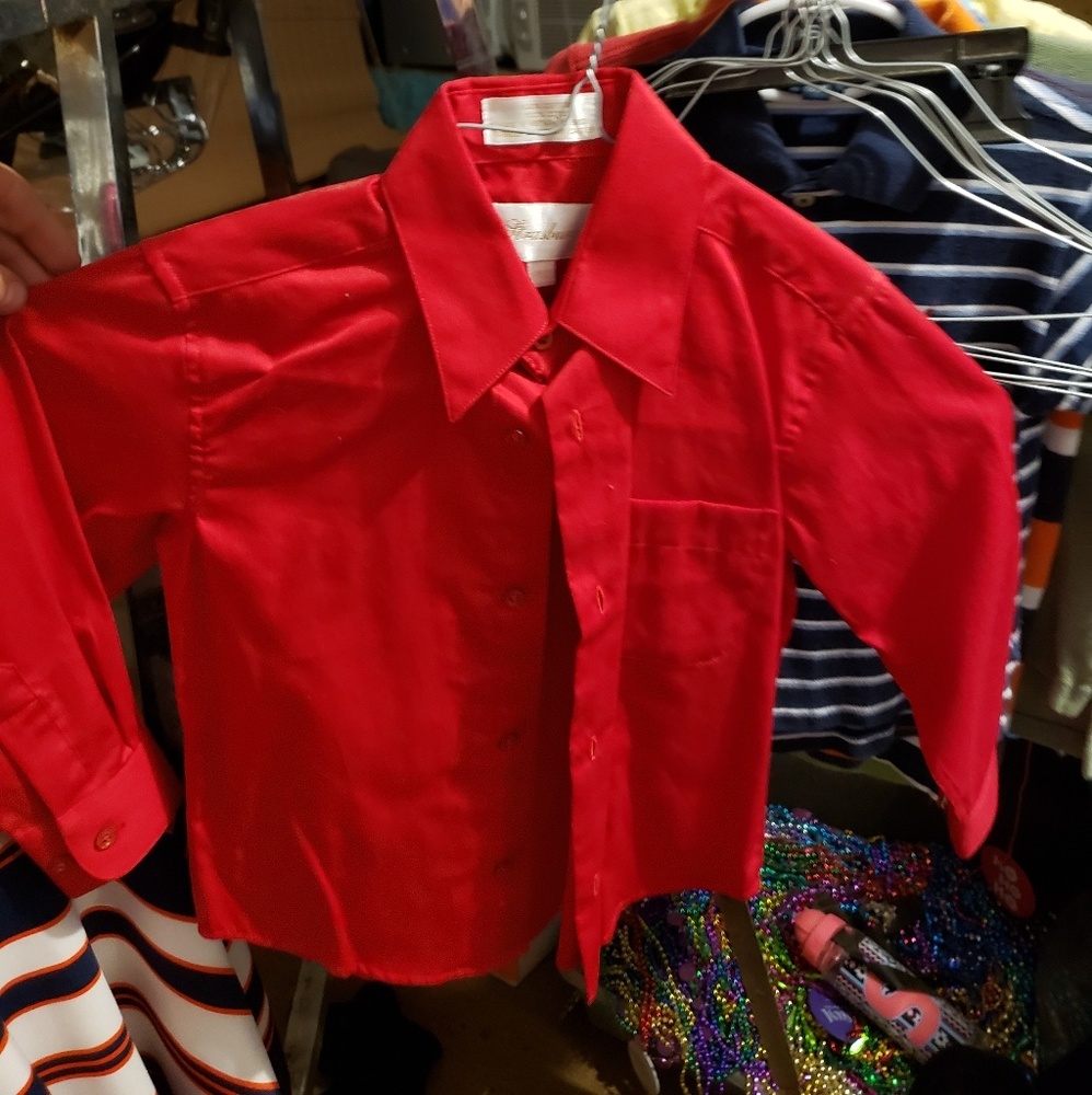 Strasburg Red button up size 4